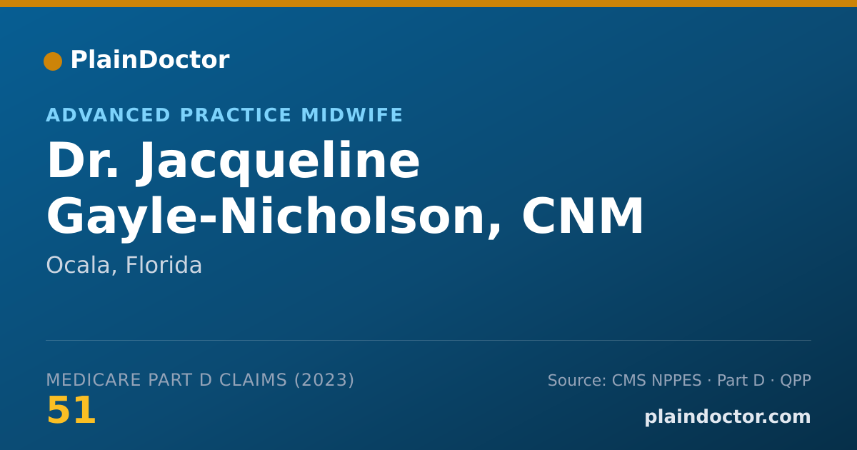 Shareable card for Jacqueline Gayle-Nicholson, CNM - Advanced Practice Midwife, Ocala, FL