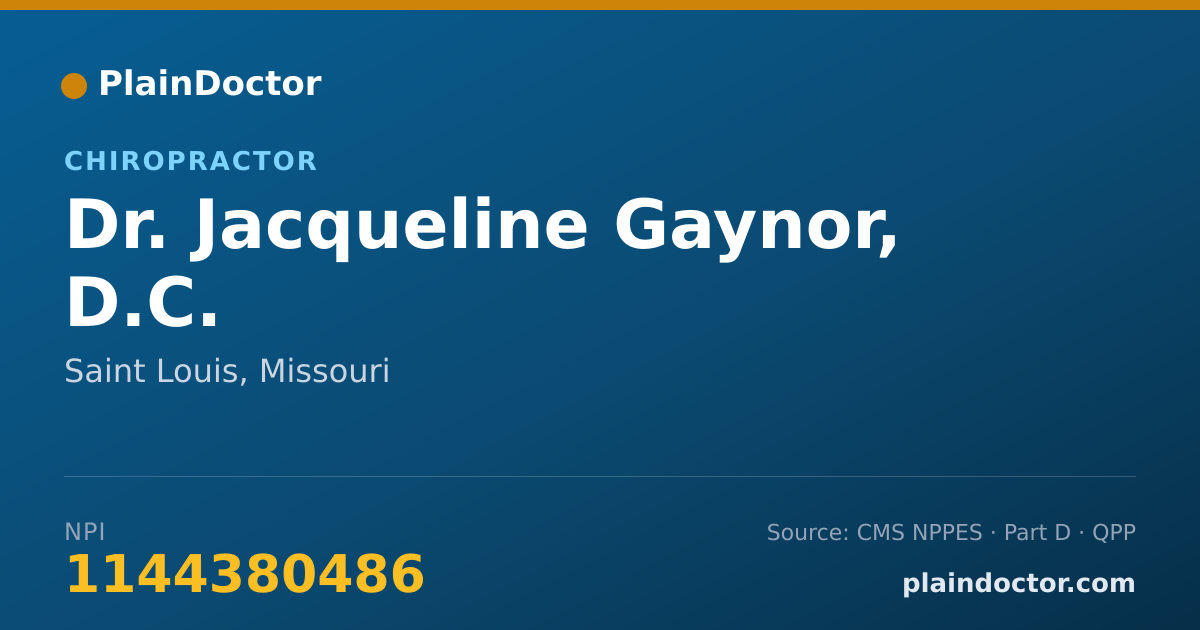 Shareable card for Jacqueline Gaynor, D.C. - Chiropractor, Saint Louis, MO