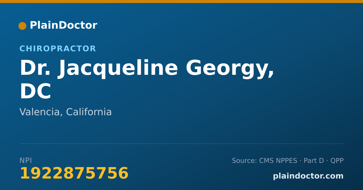 Shareable card for Jacqueline Georgy, DC - Chiropractor, Valencia, CA