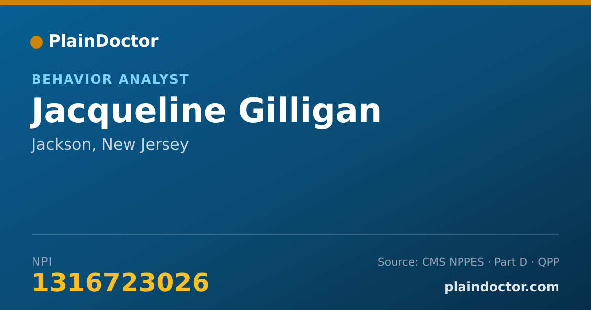 Shareable card for Jacqueline Gilligan - Behavior Analyst, Jackson, NJ