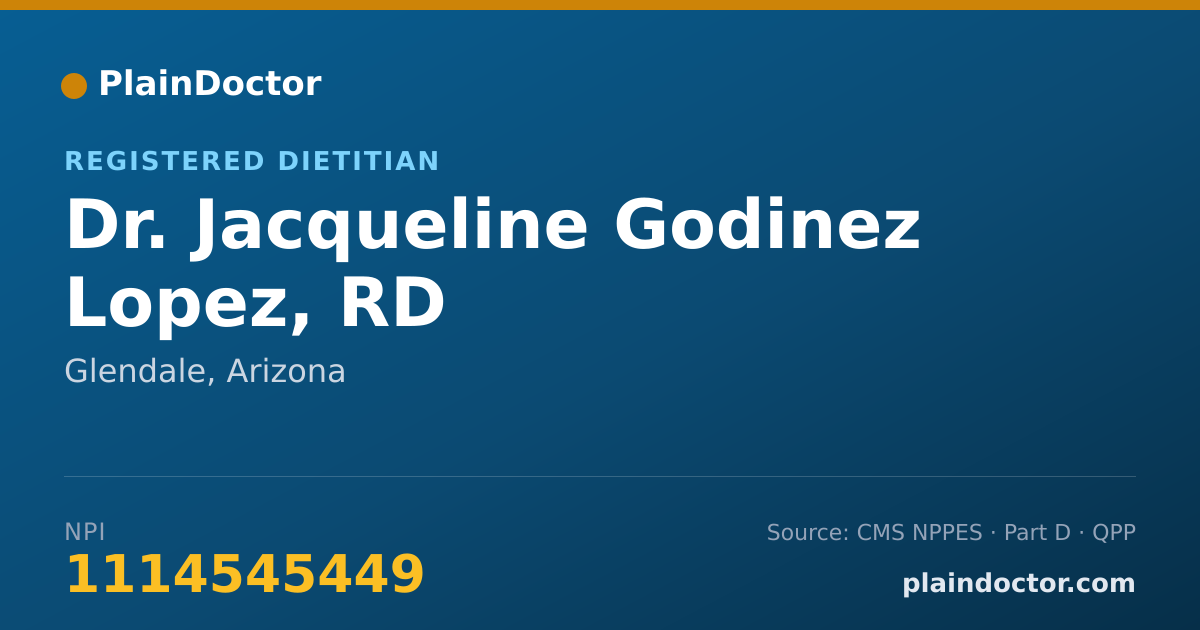 Shareable card for Jacqueline Godinez Lopez, RD - Registered Dietitian, Glendale, AZ