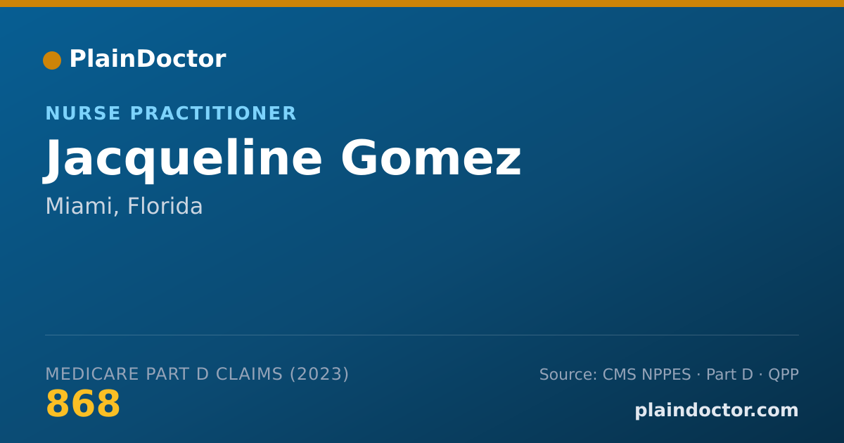 Shareable card for Jacqueline Gomez - Nurse Practitioner, Miami, FL
