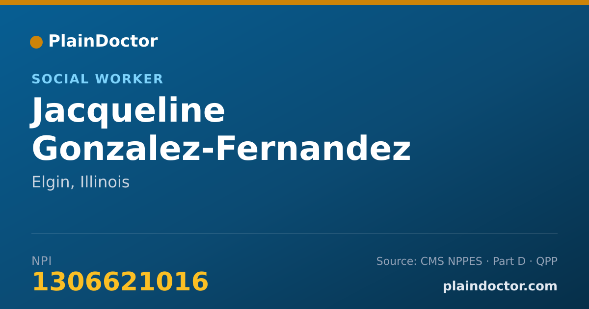 Shareable card for Jacqueline Gonzalez-Fernandez - Social Worker, Elgin, IL