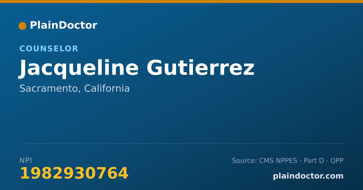Shareable card for Jacqueline Gutierrez - Counselor, Sacramento, CA