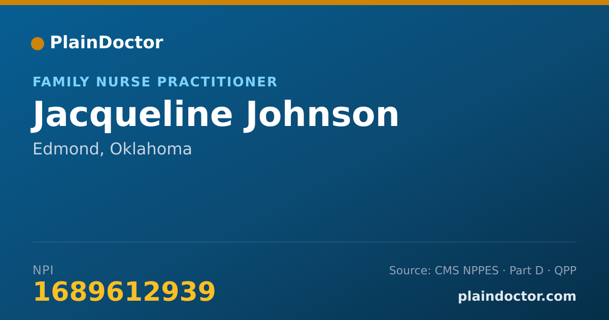 Shareable card for Jacqueline Johnson - Family Nurse Practitioner, Edmond, OK