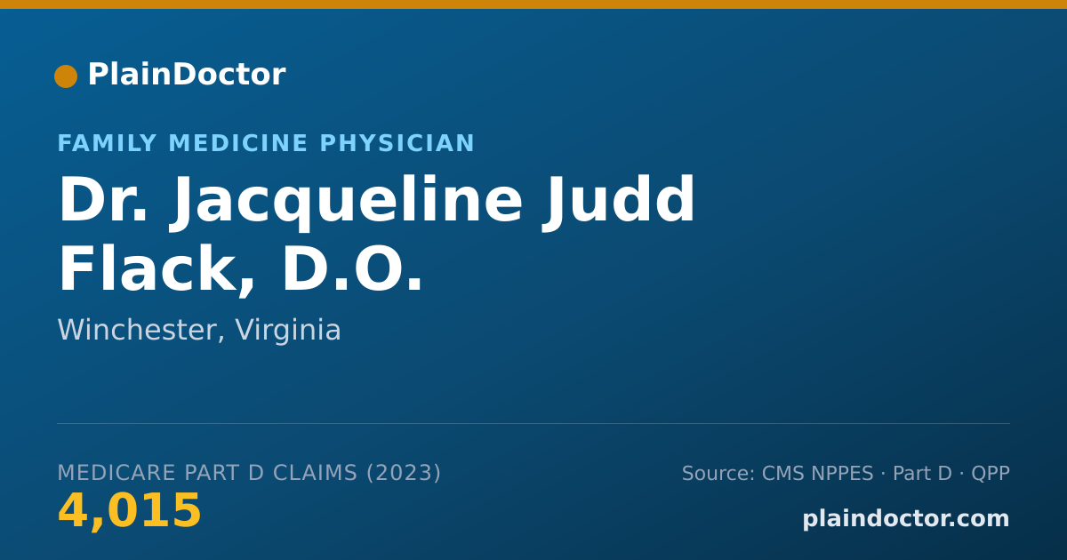 Shareable card for Jacqueline Judd Flack, D.O. - Family Medicine Physician, Winchester, VA