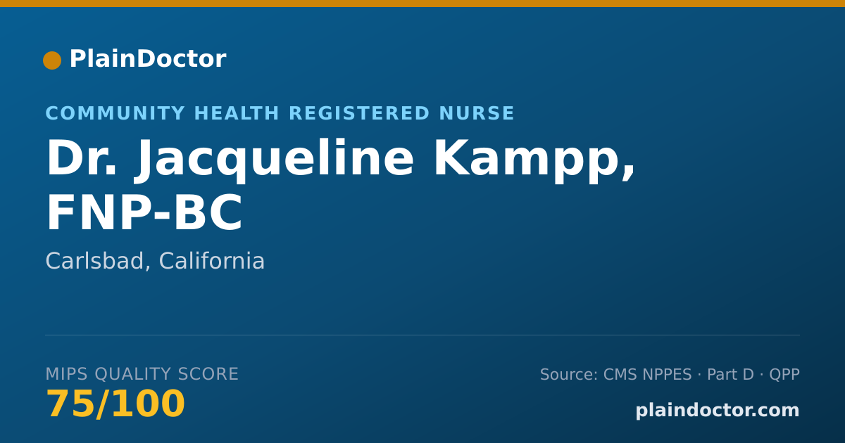 Shareable card for Jacqueline Kampp, FNP-BC - Community Health Registered Nurse, Carlsbad, CA