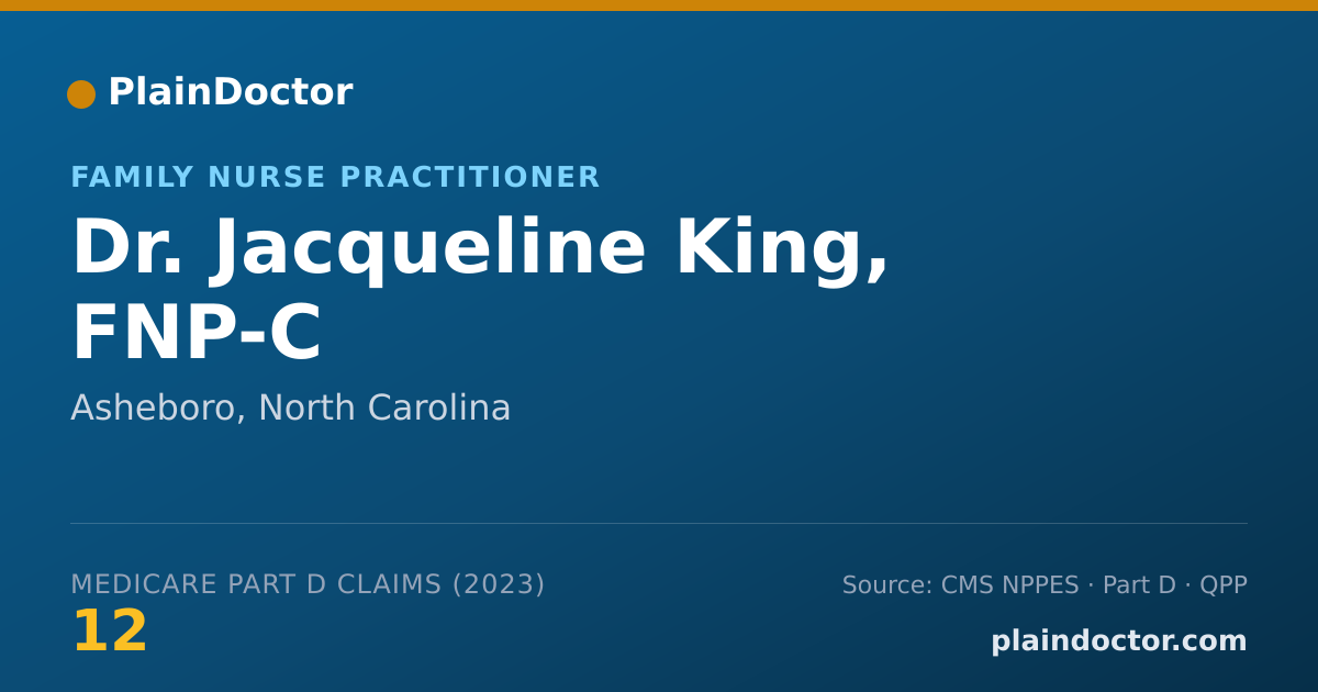 Shareable card for Jacqueline King, FNP-C - Family Nurse Practitioner, Asheboro, NC