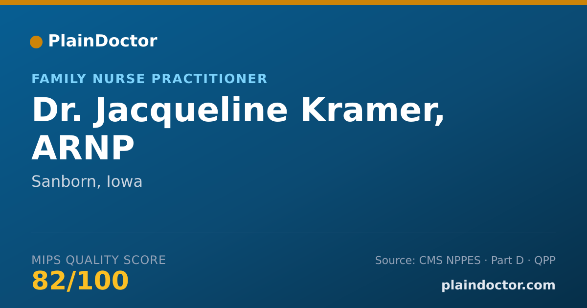 Shareable card for Jacqueline Kramer, ARNP - Family Nurse Practitioner, Sanborn, IA