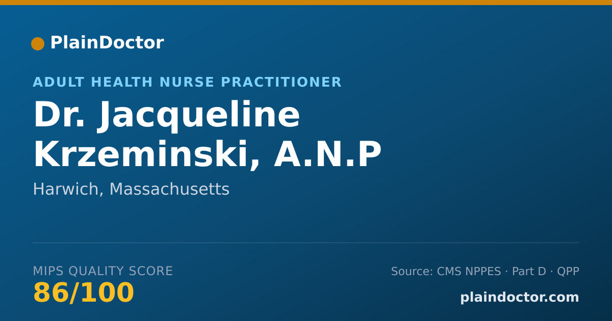Shareable card for Jacqueline Krzeminski, A.N.P - Adult Health Nurse Practitioner, Harwich, MA