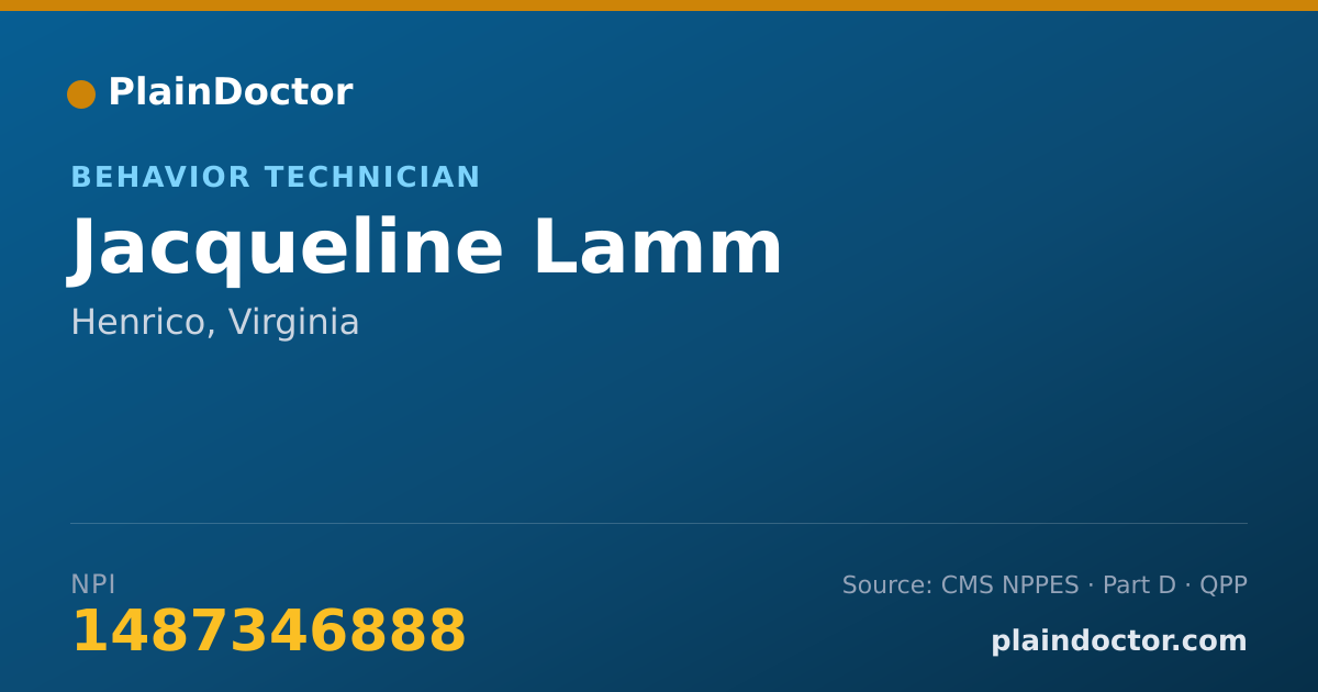 Shareable card for Jacqueline Lamm - Behavior Technician, Henrico, VA
