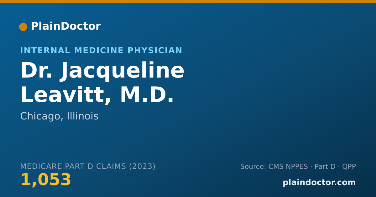 Shareable card for Jacqueline Leavitt, M.D. - Internal Medicine Physician, Chicago, IL