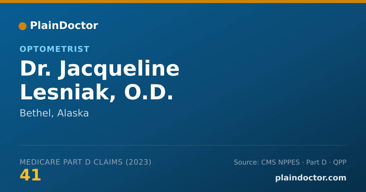 Shareable card for Jacqueline Lesniak, O.D. - Optometrist, Bethel, AK