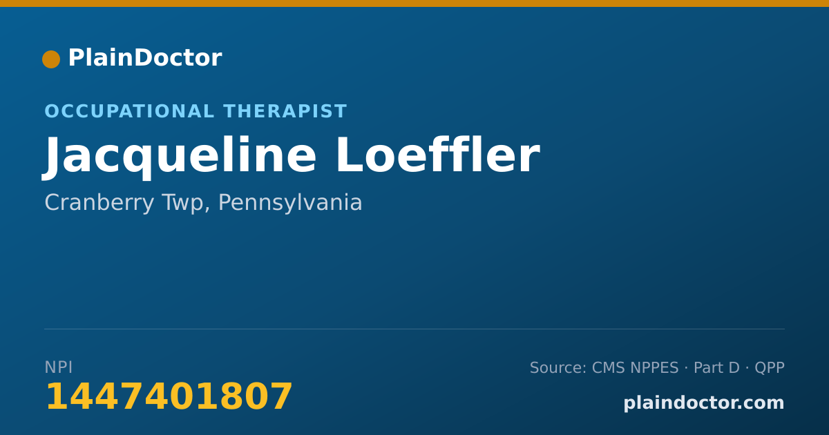 Shareable card for Jacqueline Loeffler - Occupational Therapist, Cranberry Twp, PA
