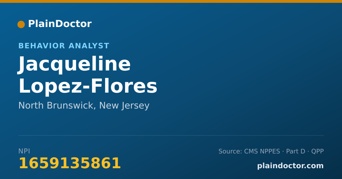 Shareable card for Jacqueline Lopez-Flores - Behavior Analyst, North Brunswick, NJ