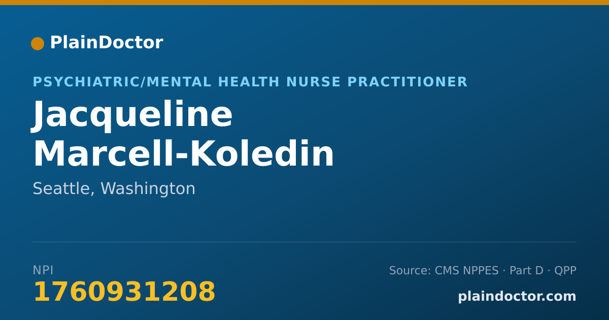 Shareable card for Jacqueline Marcell-Koledin - Psychiatric/Mental Health Nurse Practitioner, Seattle, WA