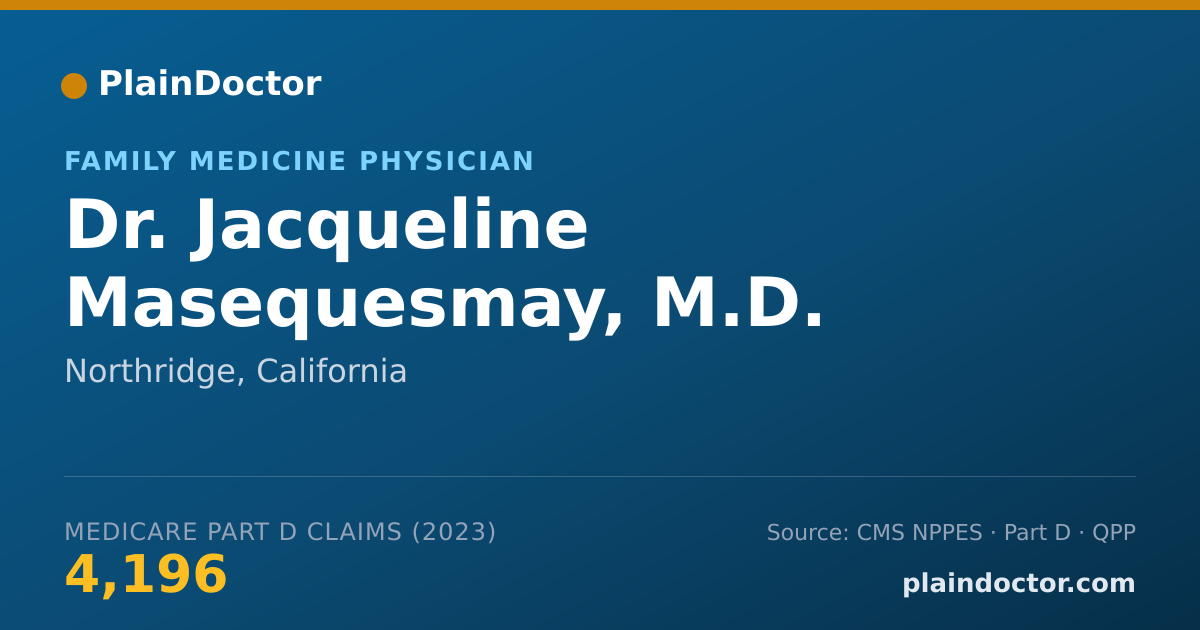 Shareable card for Jacqueline Masequesmay, M.D. - Family Medicine Physician, Northridge, CA