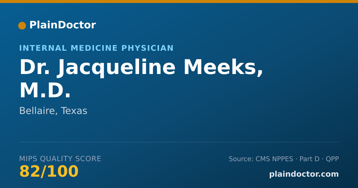 Shareable card for Jacqueline Meeks, M.D. - Internal Medicine Physician, Bellaire, TX
