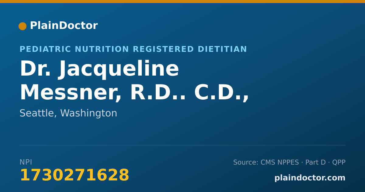 Shareable card for Jacqueline Messner, R.D.. C.D., M.S. - Pediatric Nutrition Registered Dietitian, Seattle, WA