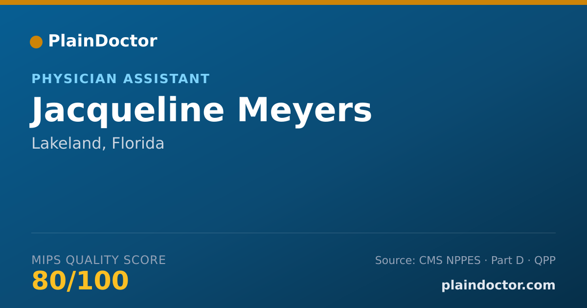 Shareable card for Jacqueline Meyers - Physician Assistant, Lakeland, FL
