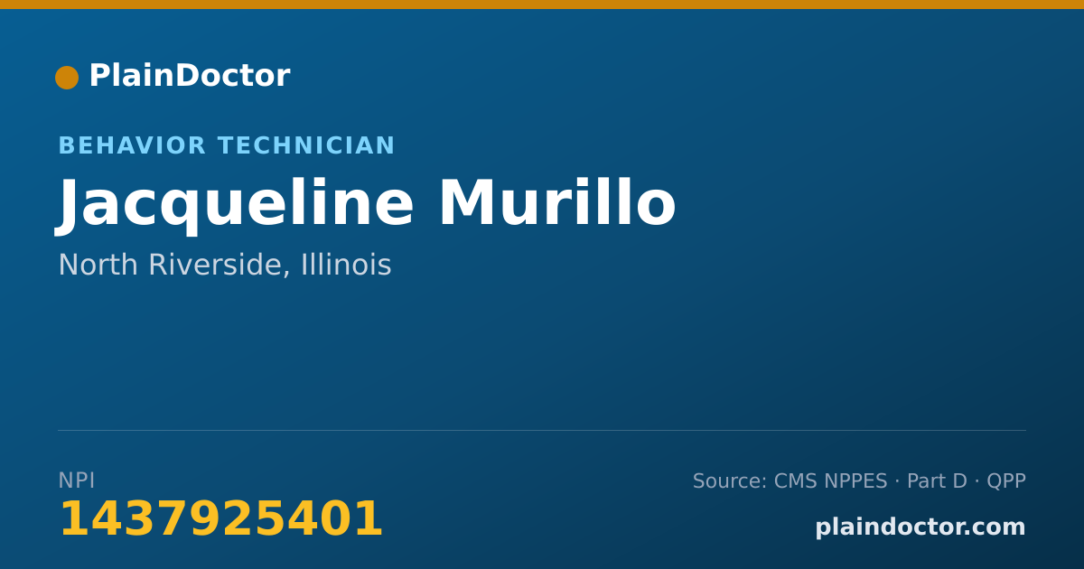 Shareable card for Jacqueline Murillo - Behavior Technician, North Riverside, IL