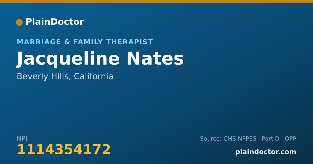 Shareable card for Jacqueline Nates - Marriage & Family Therapist, Beverly Hills, CA