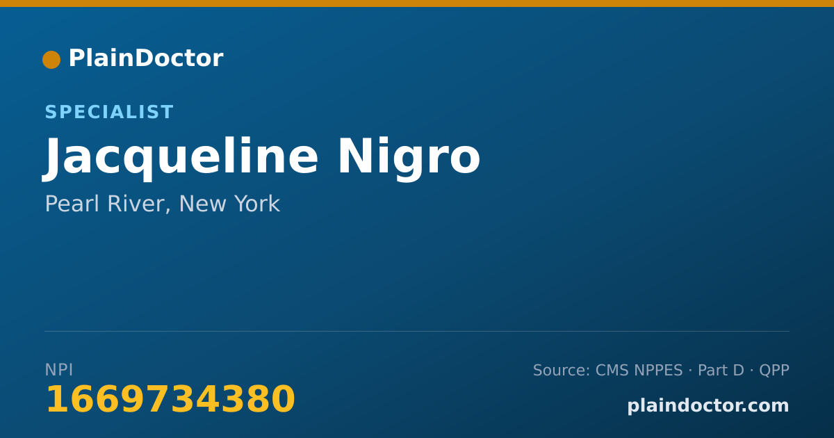 Shareable card for Jacqueline Nigro - Specialist, Pearl River, NY