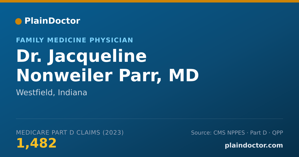 Shareable card for Jacqueline Nonweiler Parr, MD - Family Medicine Physician, Westfield, IN