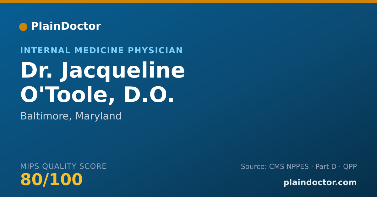 Shareable card for Jacqueline O'Toole, D.O. - Internal Medicine Physician, Baltimore, MD