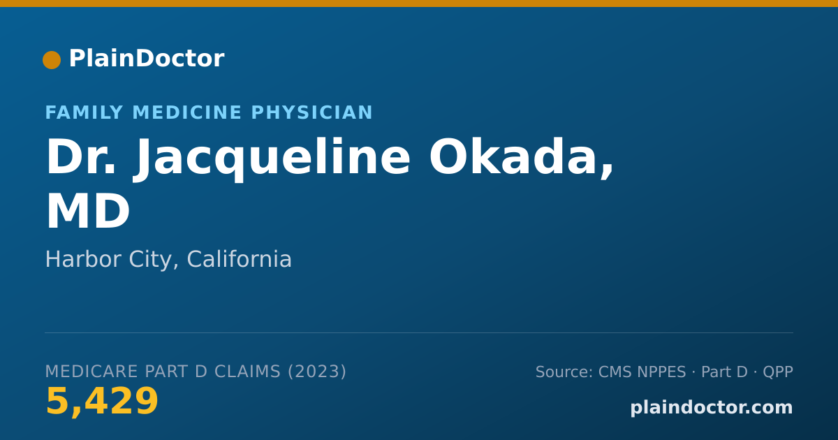 Shareable card for Jacqueline Okada, MD - Family Medicine Physician, Harbor City, CA