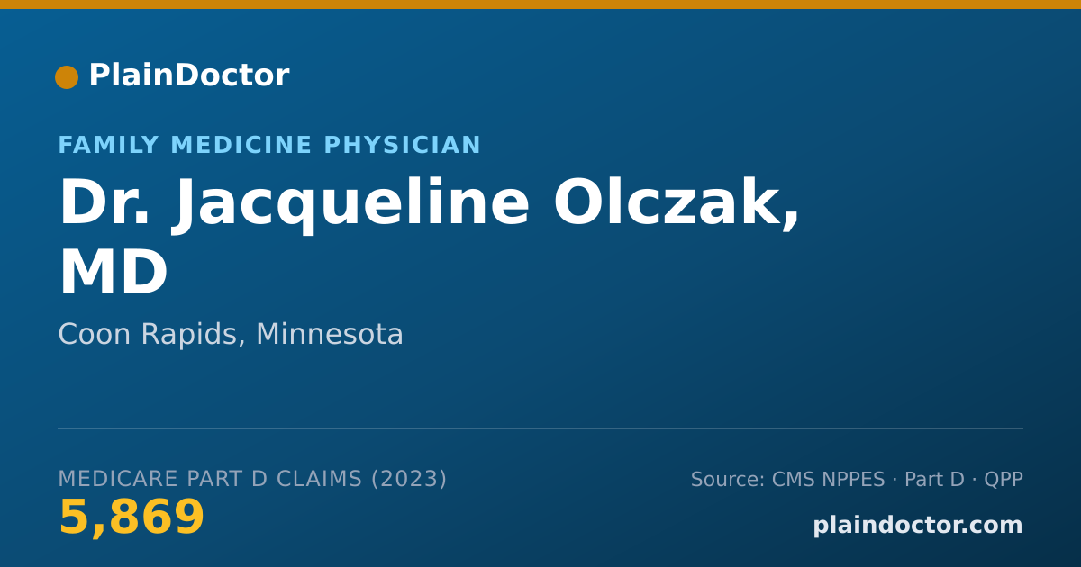 Shareable card for Jacqueline Olczak, MD - Family Medicine Physician, Coon Rapids, MN