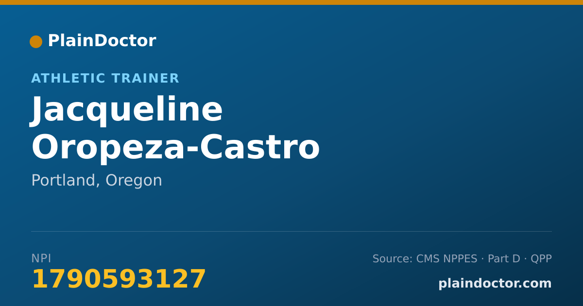 Shareable card for Jacqueline Oropeza-Castro - Athletic Trainer, Portland, OR