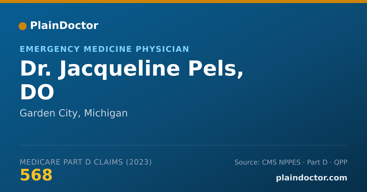 Shareable card for Jacqueline Pels, DO - Emergency Medicine Physician, Garden City, MI