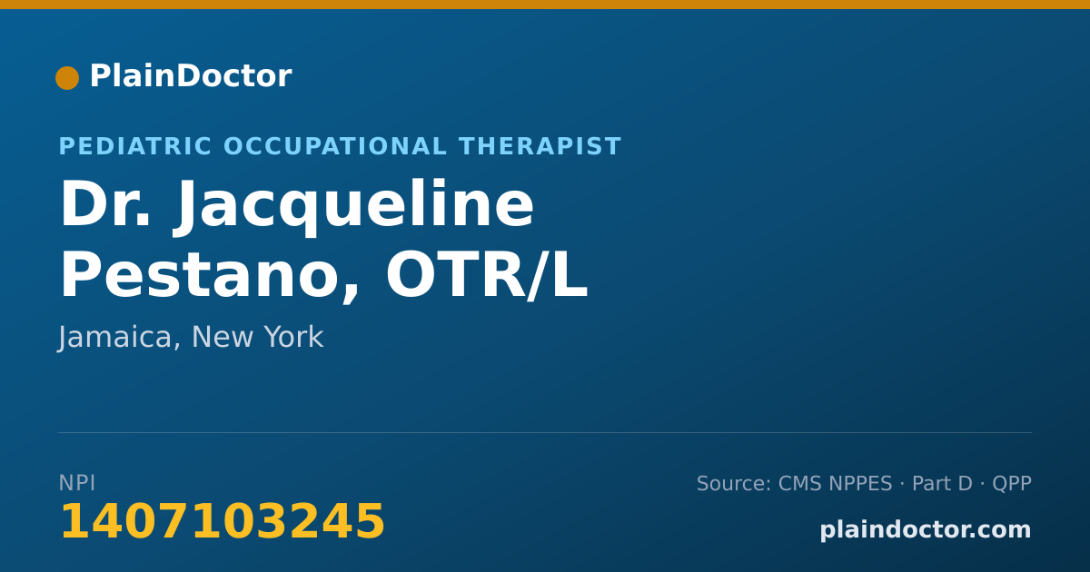 Shareable card for Jacqueline Pestano, OTR/L - Pediatric Occupational Therapist, Jamaica, NY