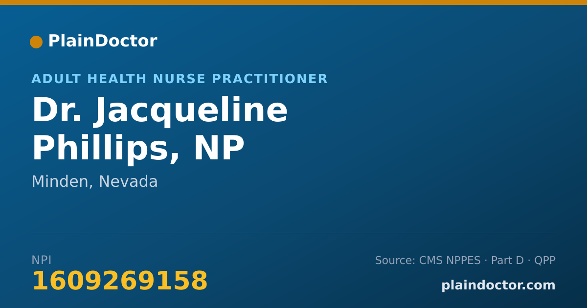 Shareable card for Jacqueline Phillips, NP - Adult Health Nurse Practitioner, Minden, NV