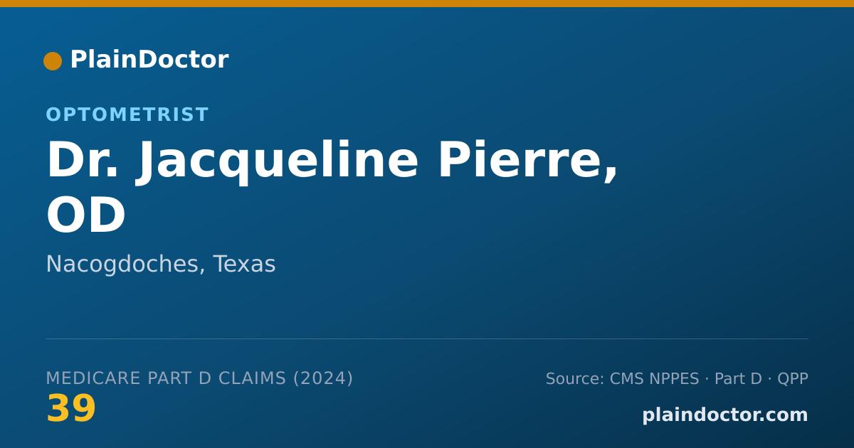 Shareable card for Jacqueline Pierre, OD - Optometrist, Nacogdoches, TX