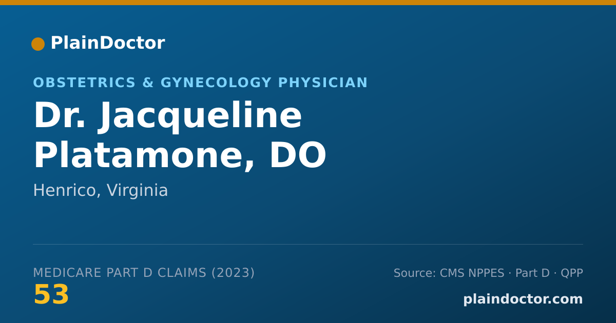 Shareable card for Jacqueline Platamone, DO - Obstetrics & Gynecology Physician, Henrico, VA