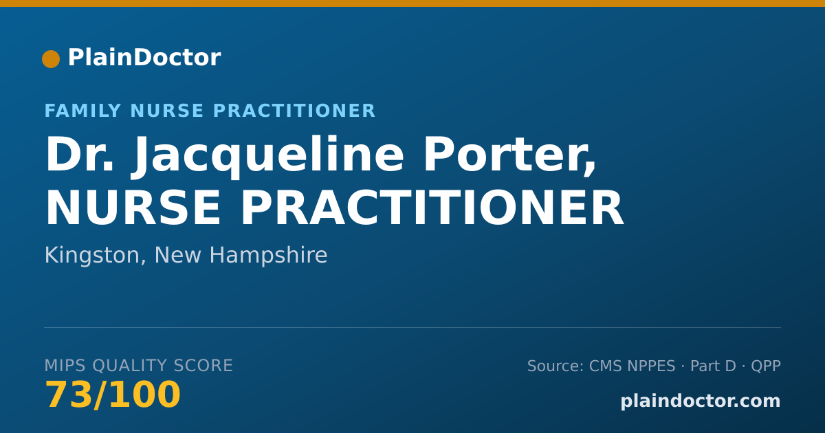 Shareable card for Jacqueline Porter, NURSE PRACTITIONER - Family Nurse Practitioner, Kingston, NH