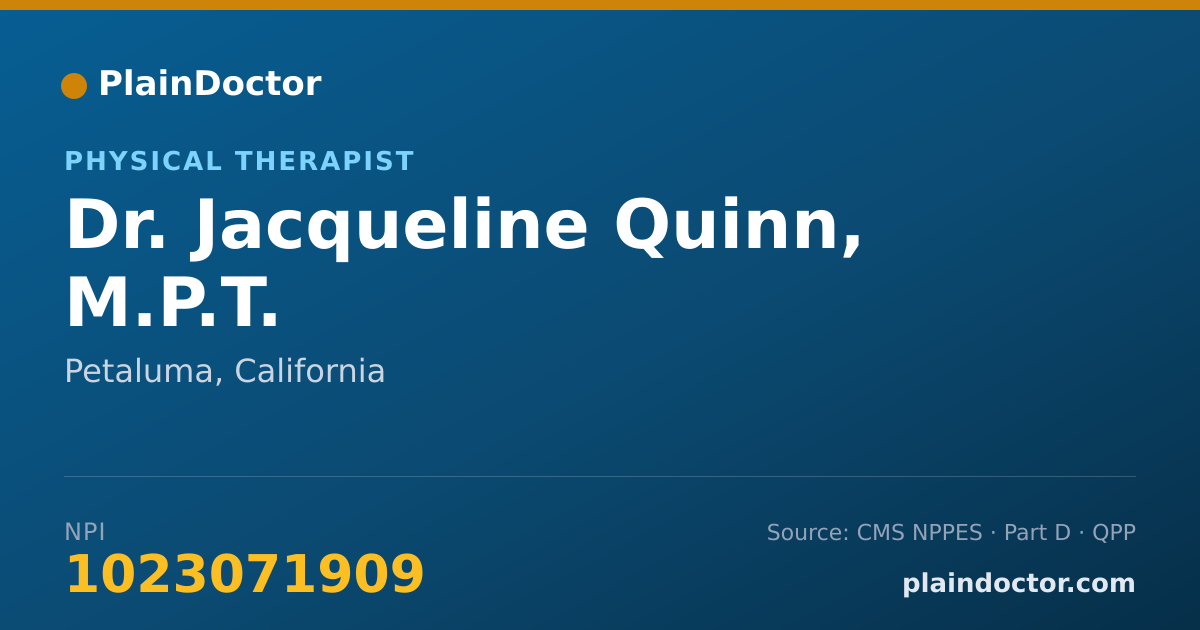 Shareable card for Jacqueline Quinn, M.P.T. - Physical Therapist, Petaluma, CA