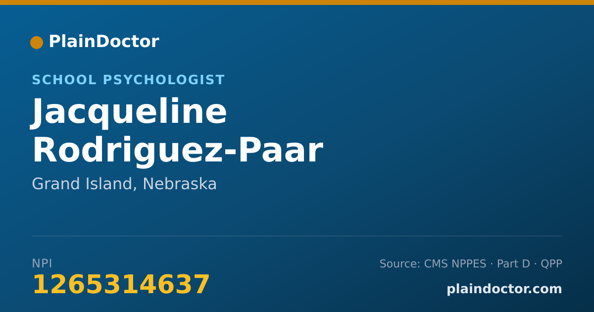 Shareable card for Jacqueline Rodriguez-Paar - School Psychologist, Grand Island, NE