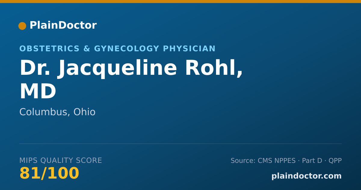 Shareable card for Jacqueline Rohl, MD - Obstetrics & Gynecology Physician, Columbus, OH