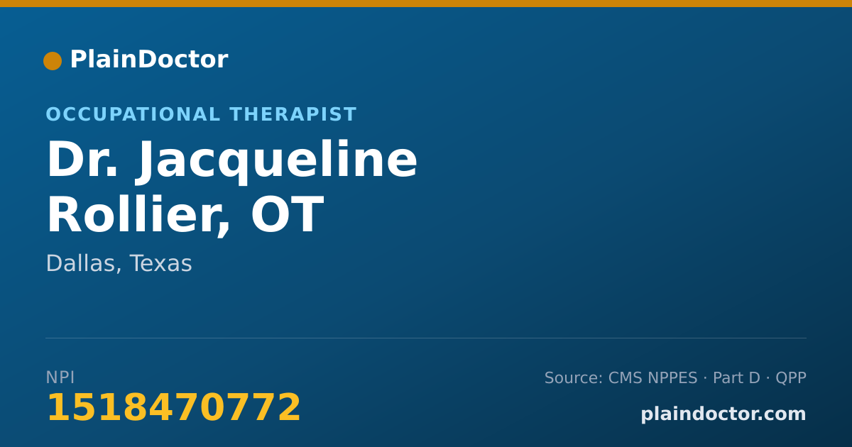 Shareable card for Jacqueline Rollier, OT - Occupational Therapist, Dallas, TX