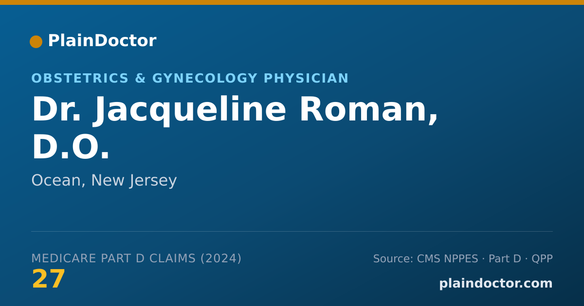 Shareable card for Jacqueline Roman, D.O. - Obstetrics & Gynecology Physician, Ocean, NJ