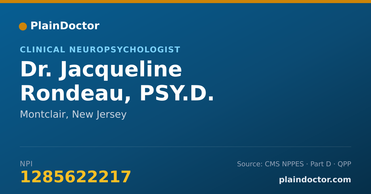 Shareable card for Jacqueline Rondeau, PSY.D. - Clinical Neuropsychologist, Montclair, NJ