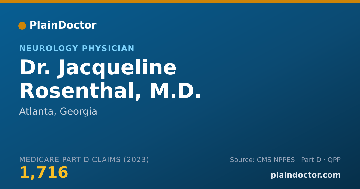 Shareable card for Jacqueline Rosenthal, M.D. - Neurology Physician, Atlanta, GA