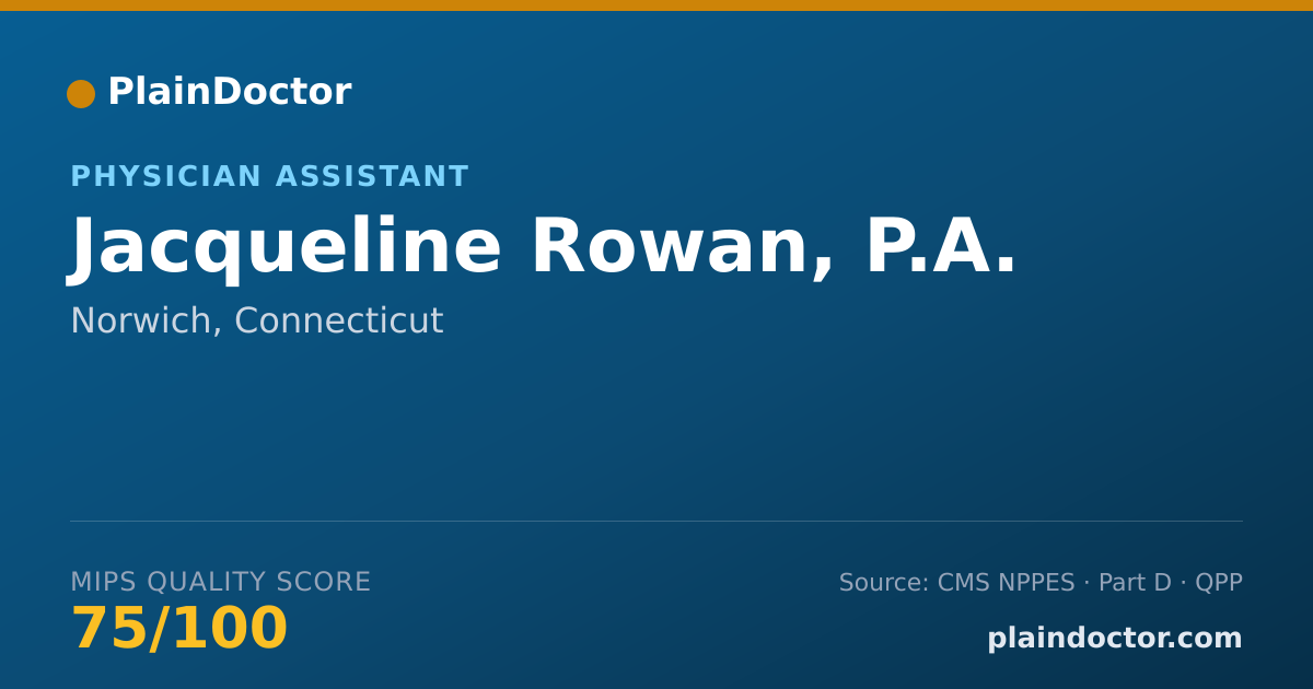 Shareable card for Jacqueline Rowan, P.A. - Physician Assistant, Norwich, CT