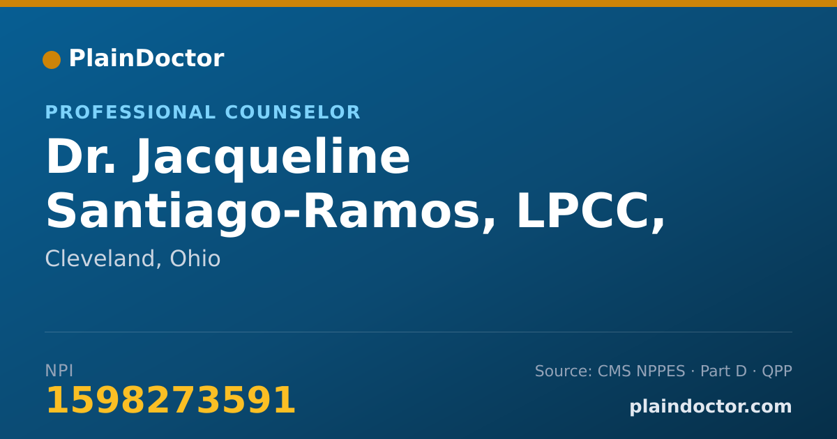 Shareable card for Jacqueline Santiago-Ramos, LPCC, ATR-BC - Professional Counselor, Cleveland, OH