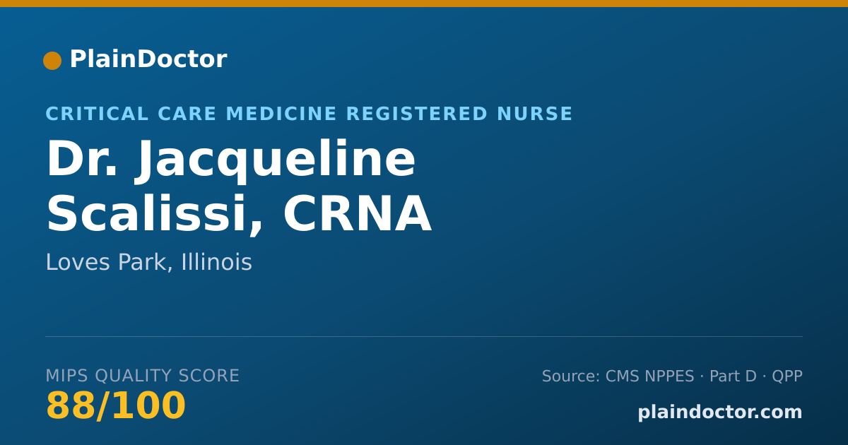 Shareable card for Jacqueline Scalissi, CRNA - Critical Care Medicine Registered Nurse, Loves Park, IL