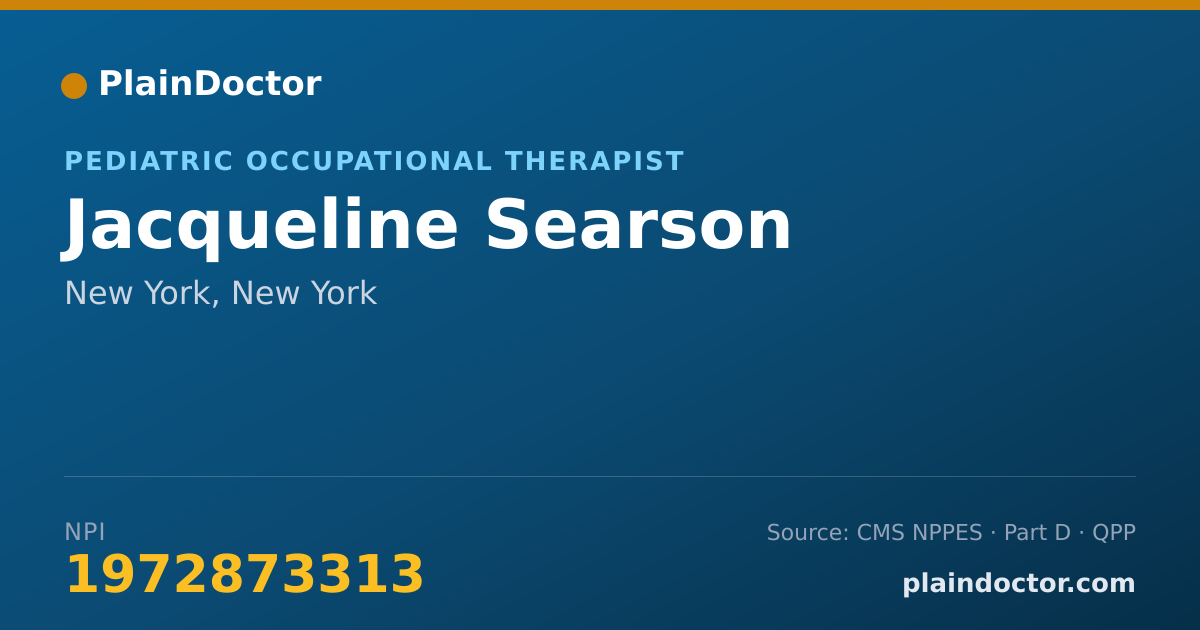Shareable card for Jacqueline Searson - Pediatric Occupational Therapist, New York, NY