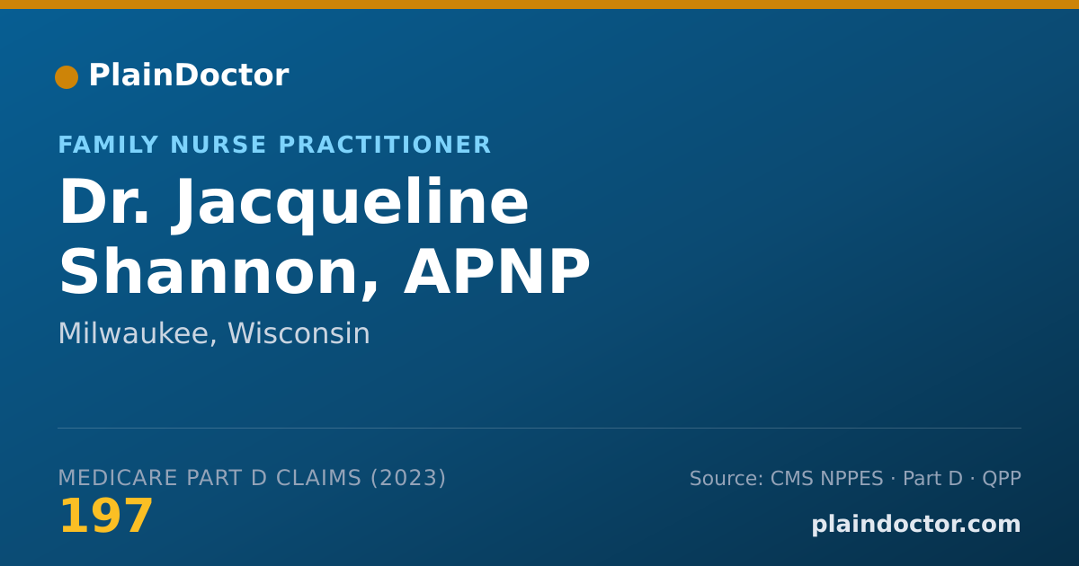 Shareable card for Jacqueline Shannon, APNP - Family Nurse Practitioner, Milwaukee, WI